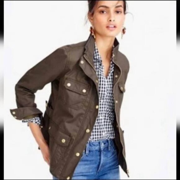 J. Crew Downtown Field Utility Military Relaxed boyfriend fit Jacket Siz… - Picture 1 of 12